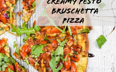 Creamy Pesto Bruschetta Pizza